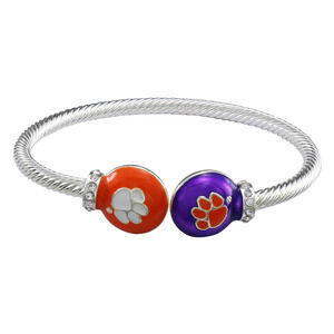 New Clemson Tigers Brady Silver Tone Cuff Bracelet, NCAA